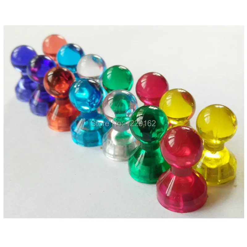 Hot !! (14pcs/set )Transparent Noticeboard Skittle Pin Magnets Multi Color Magnetic thumbtack Whiteboard Message sticker