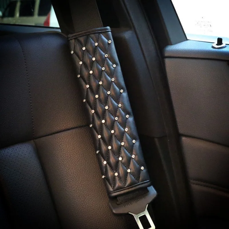 1pc Universal Crystal Car Seat Belt Cover Set Diamond Hand Brake Gear Cover Auto Shoulder Pad Styling Car Interior Accessories
