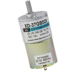 XD- 37GB520 Miniature DC Deceleration Motor 12V Slow Speed Motor 10W Speed Reversing Low Speed DC