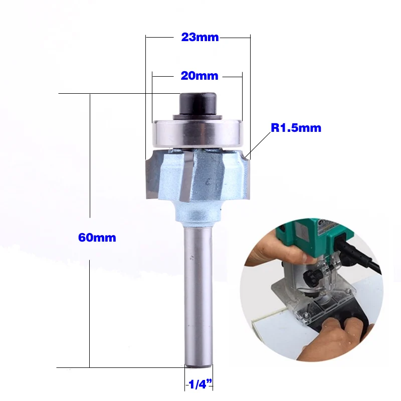 Imagem -03 - Woodworking Milling Cutter Corte Faca Edge Trimmer Dentes Madeira Router Bit Shank r1 mm R1.5 mm r2 mm 1pc Alta Qualidade