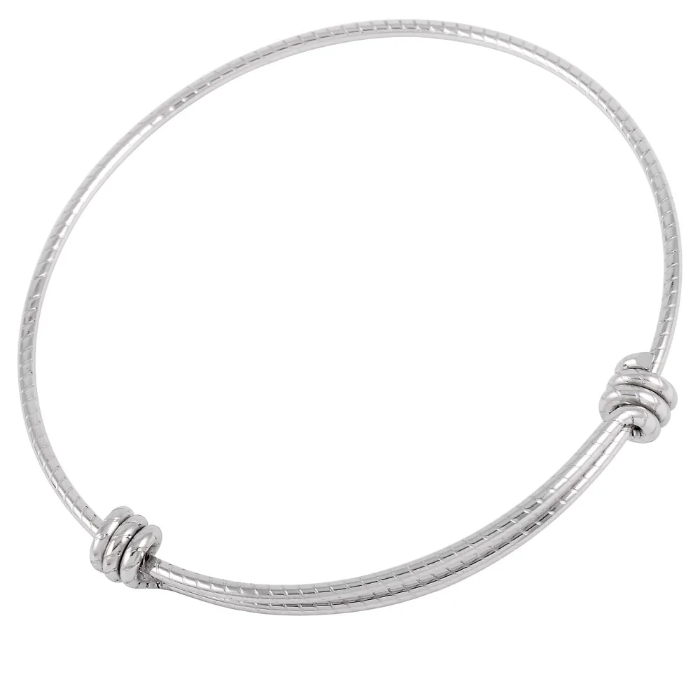 MJB0399 (100pcs)Brand New 100% Pure Stainless Steel 50-70mm Diameter Expandable Simple Wire Bangle for Jewelry