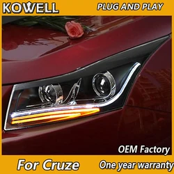 KOWELL Car Styling dla chevroleta Cruze reflektory Cruze A8 LED reflektor DRL obiektyw podwójna wiązka H7 ukrył ksenonowe akcesoria samochodowe