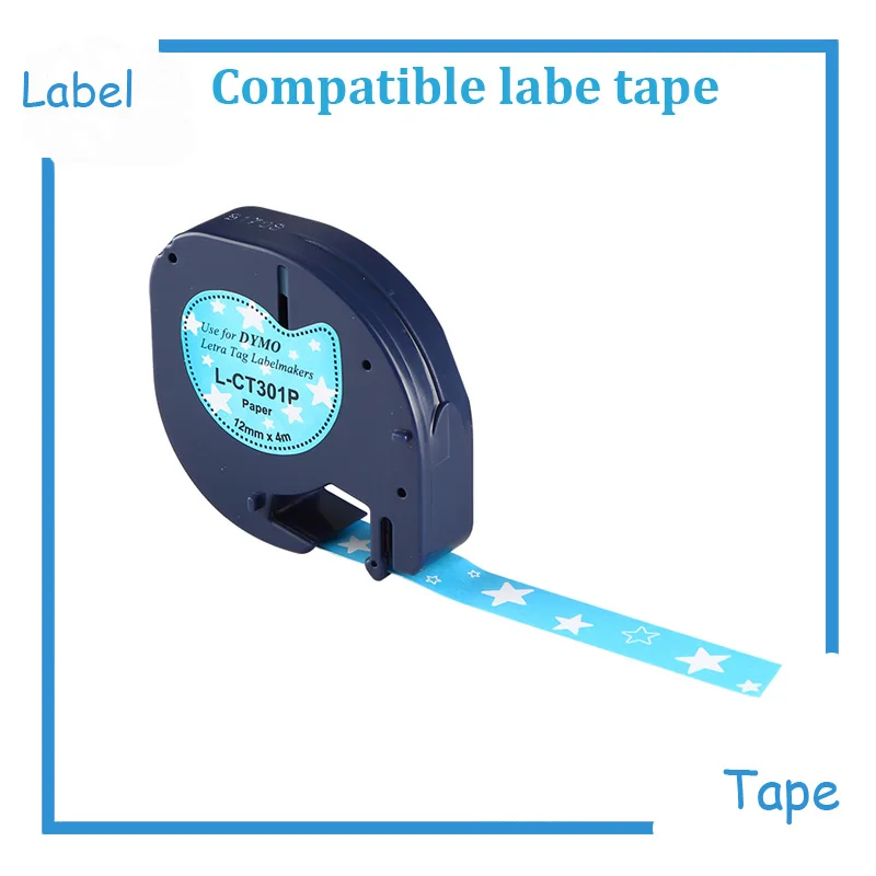 5PK Newest Compatible DYMO LetraTag Tape various pattern different beautiful colors 12mm paper 91200 91201 for LT-H100/QX50