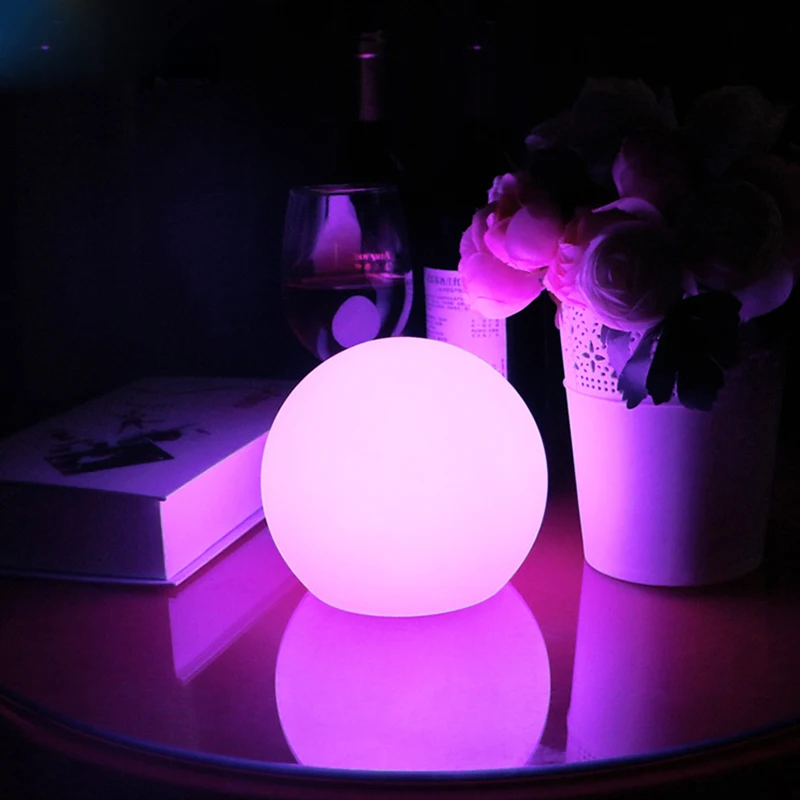 Rechargeable Remote Control LED Ball Night Lights Indoor Home Table Lamp Garden Lawn Wedding Party KTV Bar New Year Decoration