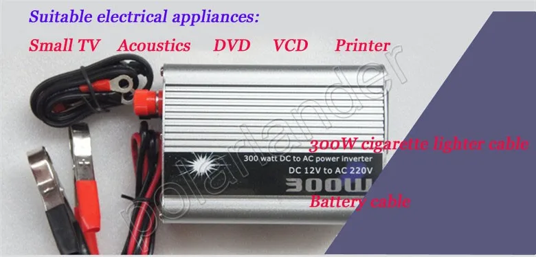 12V DC to AC 220V Car Auto Power Inverter Converter Adapter 300W Wholesale voltage transformer modifier sine wave