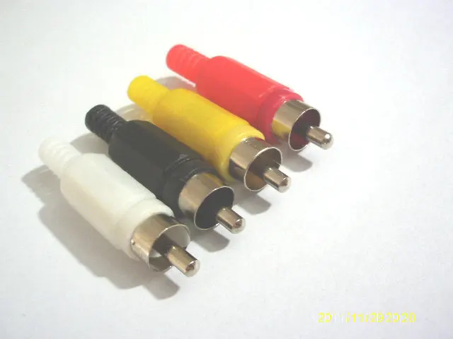

100 pcs RCA Plug Solder Type Audio Cable Connector