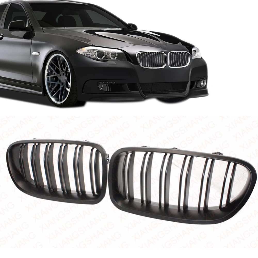 for BMW 5 series F10 F18 528i 535i 550i 520Li 523Li 2010-2014 Car Style Bumper Grid Grill Gloss Black Front Racing Grille