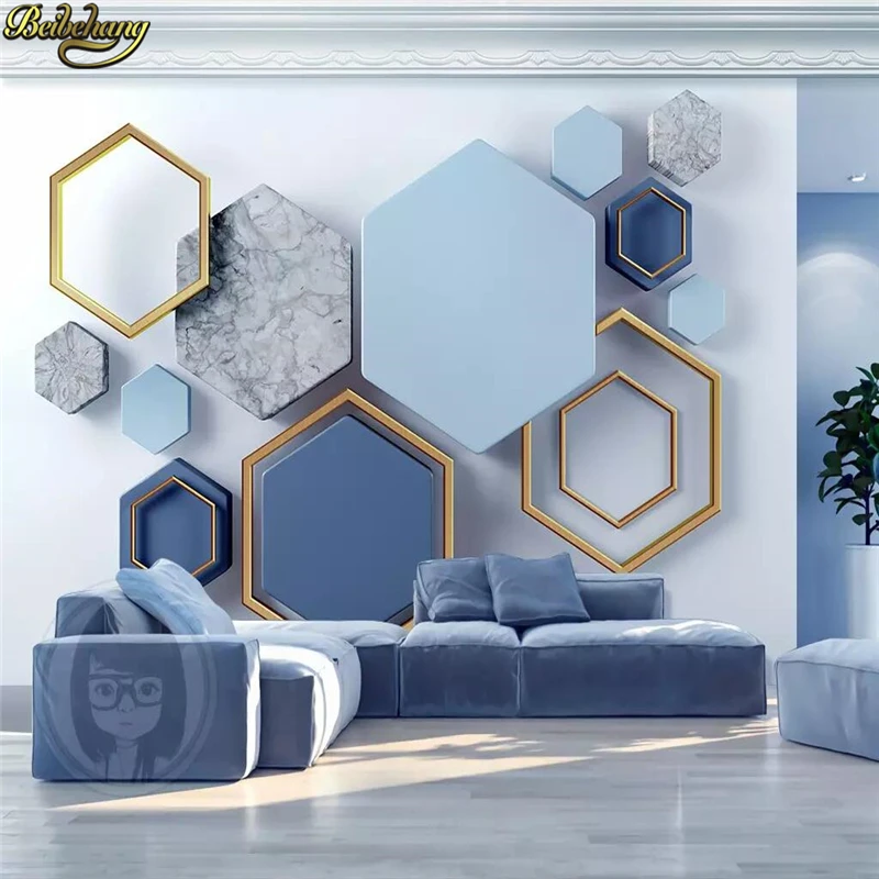 custom Modern minimalist geometric marble Wallpaper for Walls Mural Wallpapers Living Room Bedroom 3D wall paper home decoration