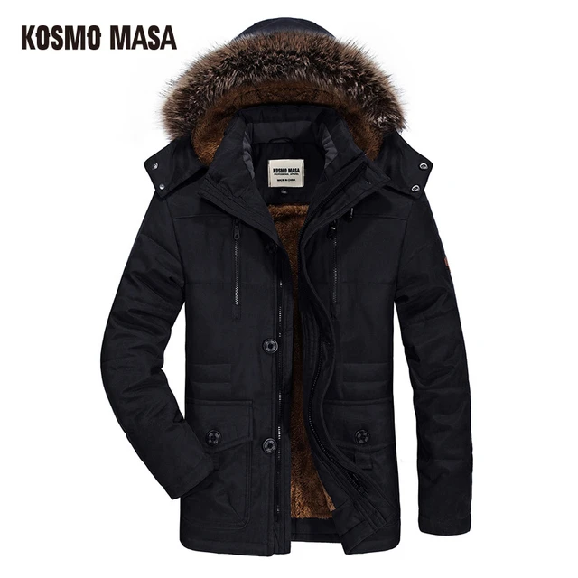 Kosmo masa 2017 Cotton Hooded chaqueta de casacas hombre invierno chaqueta para los hombres de piel con capucha desmontable Chaquetas abrigos parkas mp012 Mens Casual AliExpress