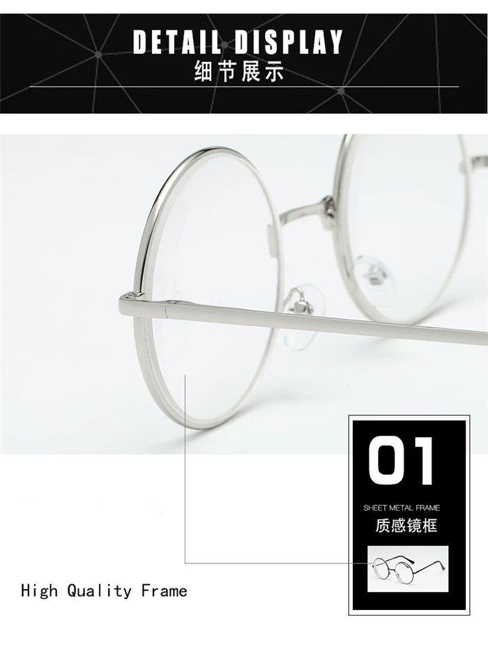 1,0 -1,5 -2,0 bis -6,0 Metall Runde Fertig Myopie Brille Männer Frauen Kurzsichtige Kurzsichtige Brillen verschreibungspflichtige Brillen – Detail 8