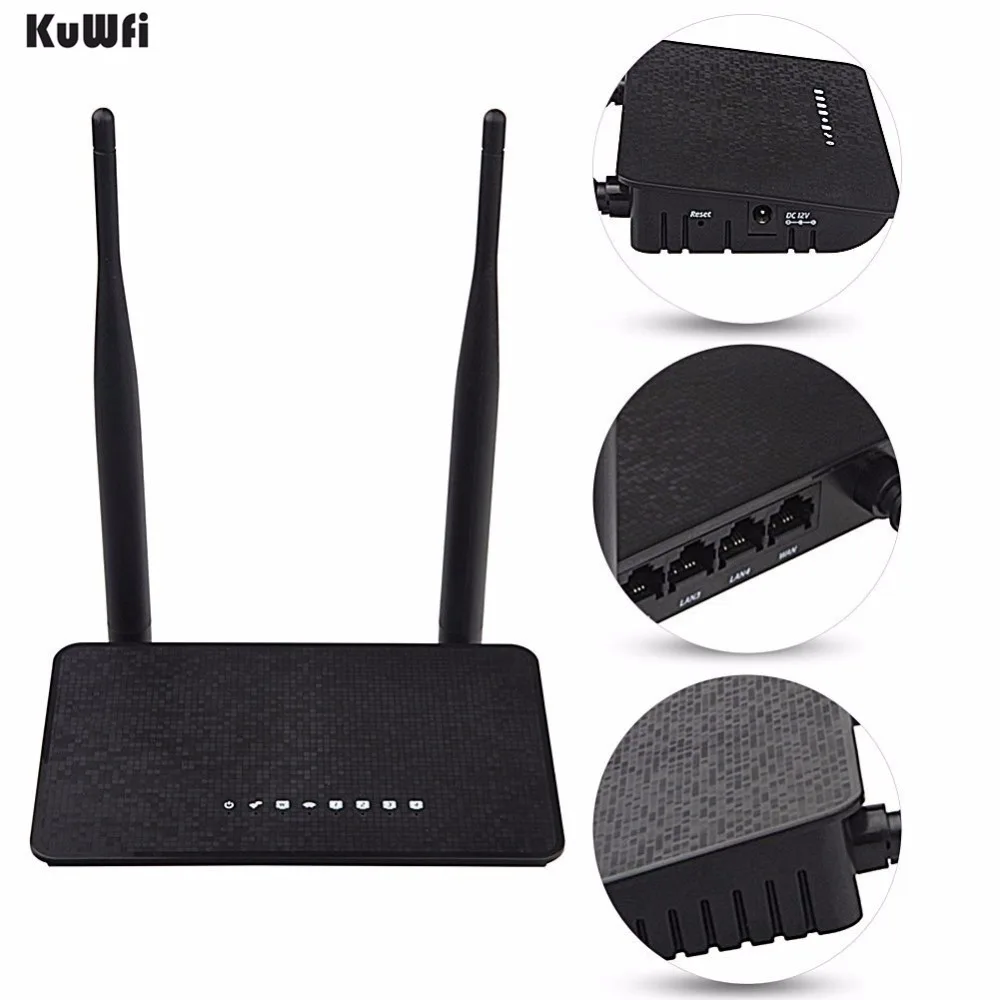 

KuWFi 300Mbps Wireless Router 2.4Ghz Wifi Repeater Wifi Router wifi Extender LAN WAN With 2Pcs Antenna For Home/Office/TV