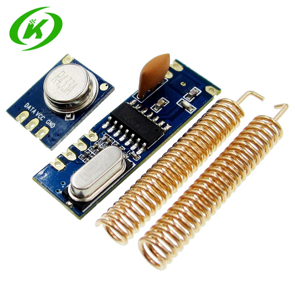 433MHz 100 Meters Wireless Module Kit ASK Transmitter STX882 + ASK Receiver SRX882 + 2Pcs Copper Spring Antenna