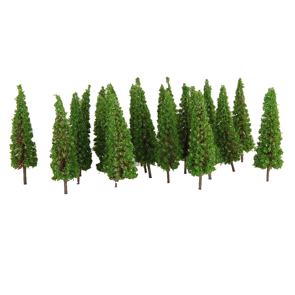 50 pcs Train Layout Model Tree 1:100 HO OO Scale Garden Wargame Diorama Scenery