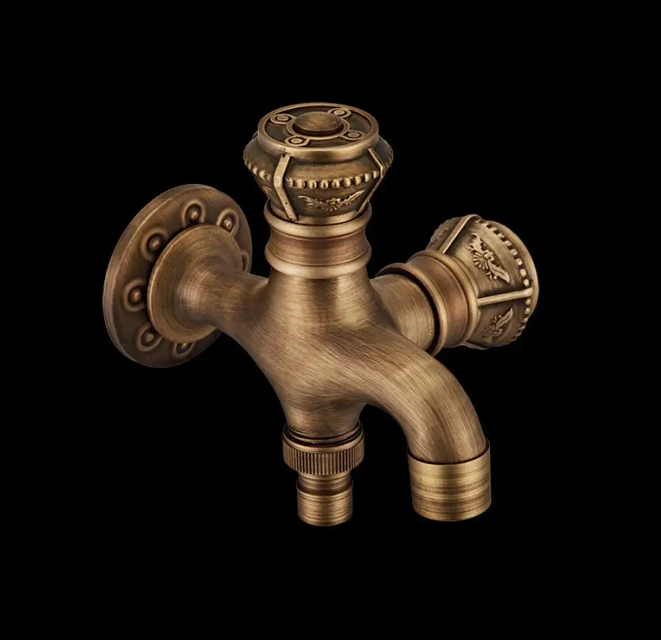 New Style Anti-bronze  Carved Bibcock Faucet Brass Bathroom Washing Machine faucet Bibcock tap Outdoor bathroom mixer