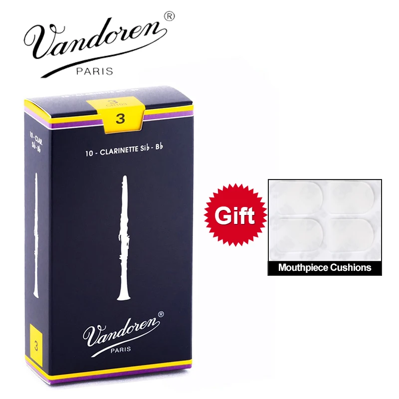 Original France Vandoren Traditional Bb Clarinet Reeds / Reed for Clarinet Strength 2.0# 2.5 # 3.0# 3.5# Box of 10 [With Gift]