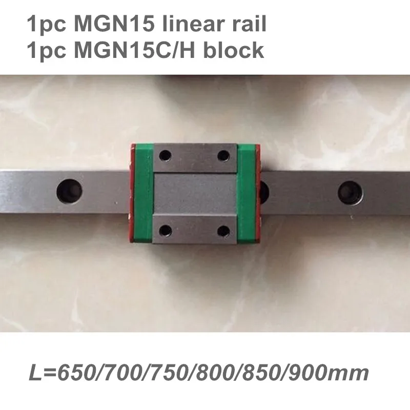 15mm Linear Guide MGN15 650 700 750 800 850 900 mm linear rail + MGN15H or MGN15C block 3d printer CNC parts