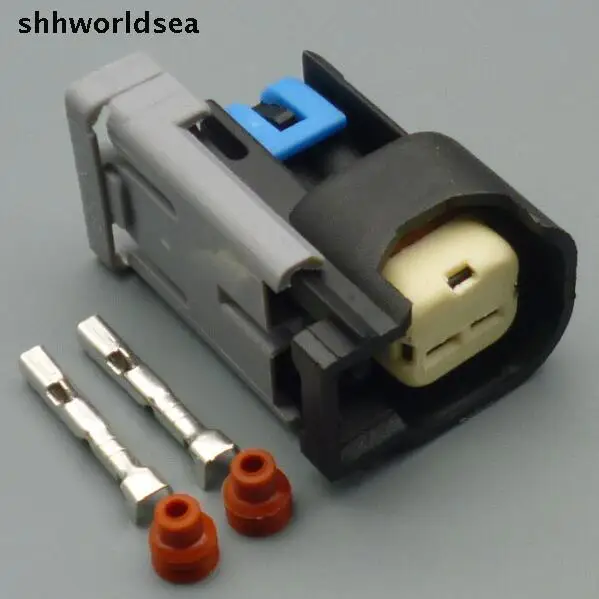 

shhworldsea 4/15/50/100sets 2 Pin Car cable wire harness waterproof connector auto electrical female plug socket with 15305086