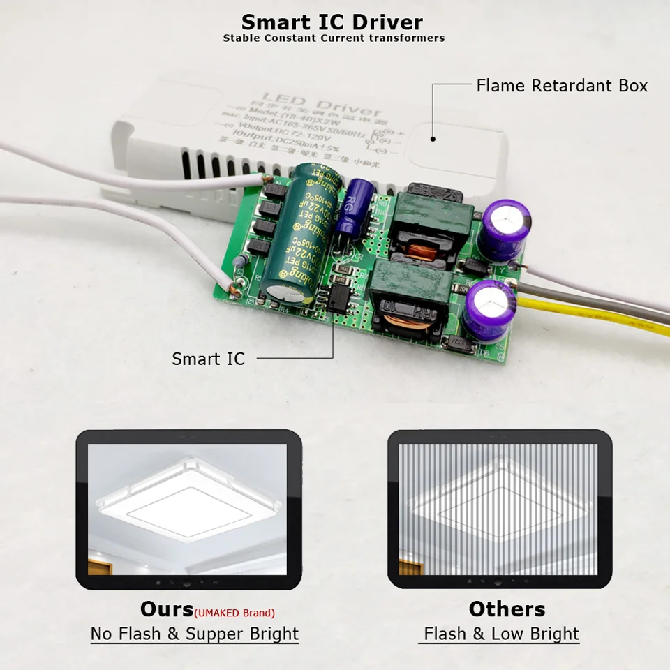 Imagem -03 - Umaked Led Pcb Kit Mais Driver Ac220v 12w 18w 24w Smd5730 Rodada Luz de Teto Substituir o Tubo de Luz Retrofit Luz Placa de Alumínio da Lâmpada