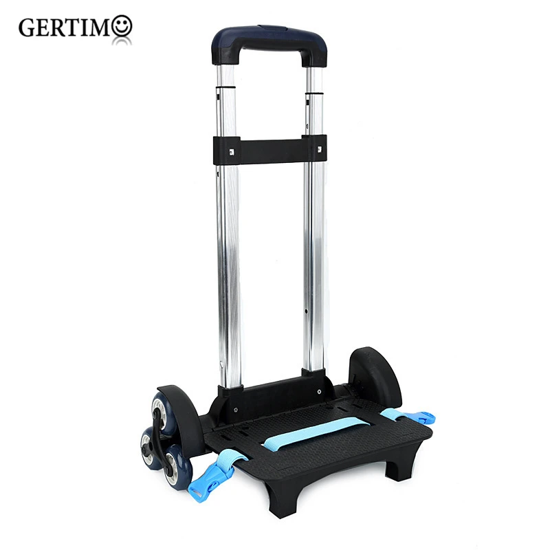 Boys And Girls Three Wheels Folding Pulling Rod Bracket Rolling Cart Trolley School Bags Parts Kids Cartoon Trolley Accessories