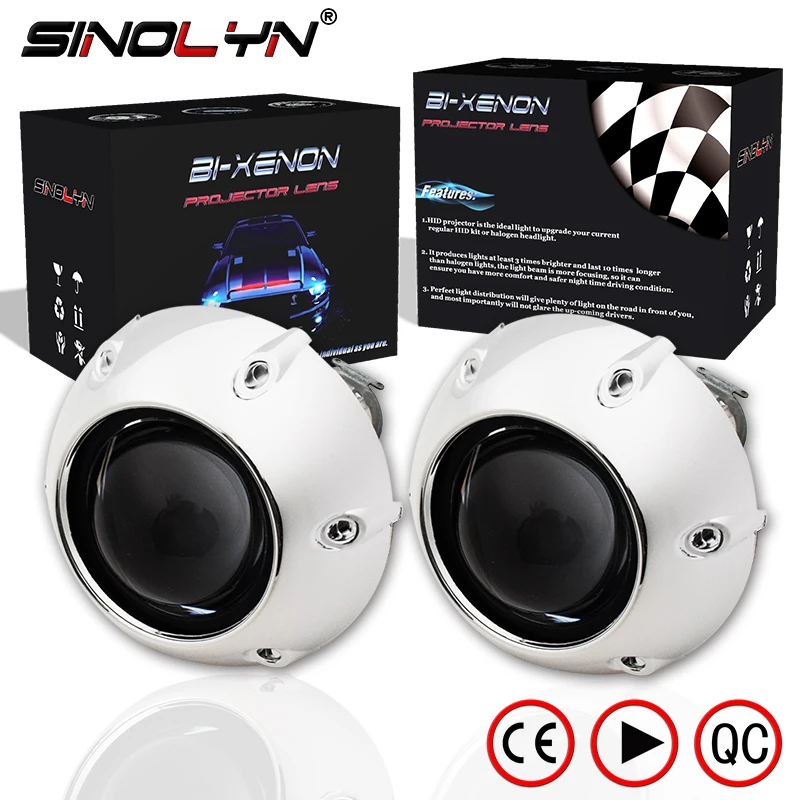 

Sinolyn H7 H4 Bi-xenon Lens Projector Headlight Lenses Mini 2.5 WST 8.0 Kit For Car Accessories Retrofit Use H1 HID Xenon Lamp