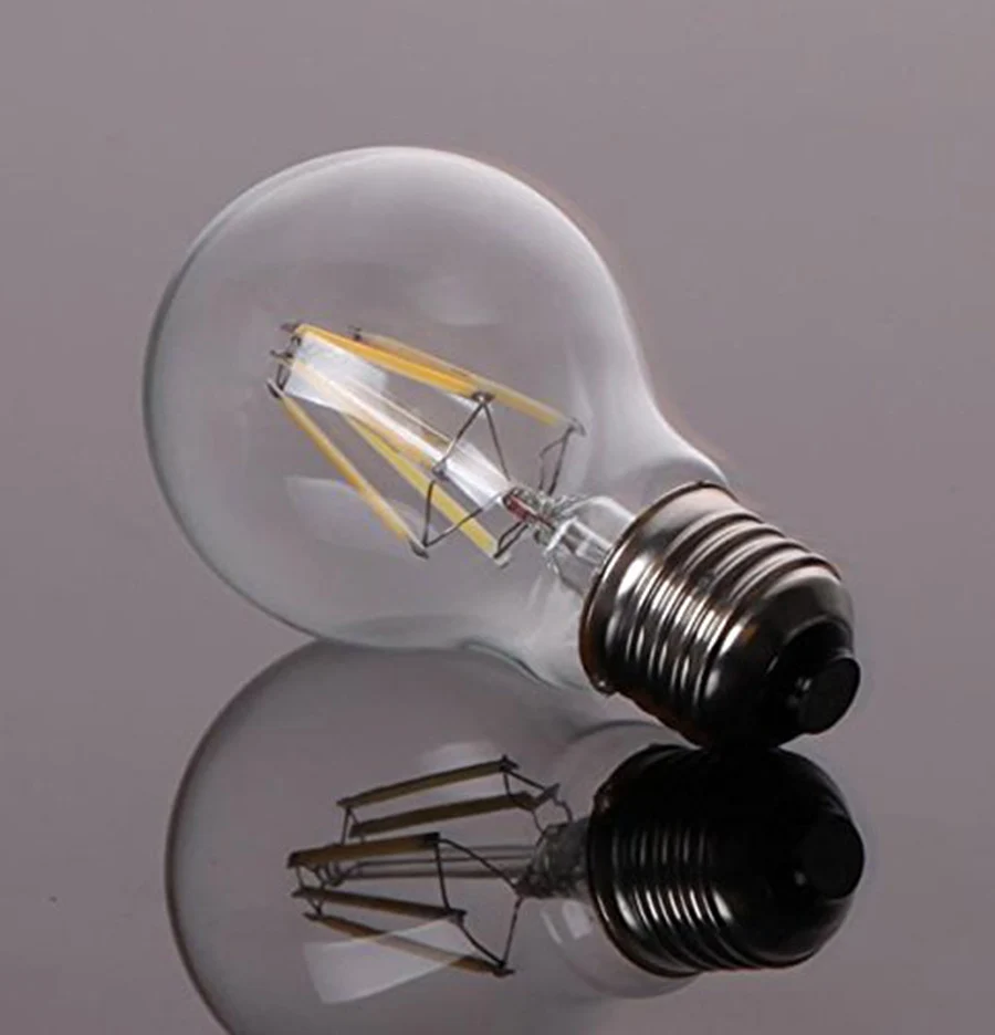 

2pcs 6w A60 Vintage Led Filament,85-265V E26/E27 Edison Bulb,Warm White 600lm LED Filament Bulb,Equal to 60w Incandescent Bulb