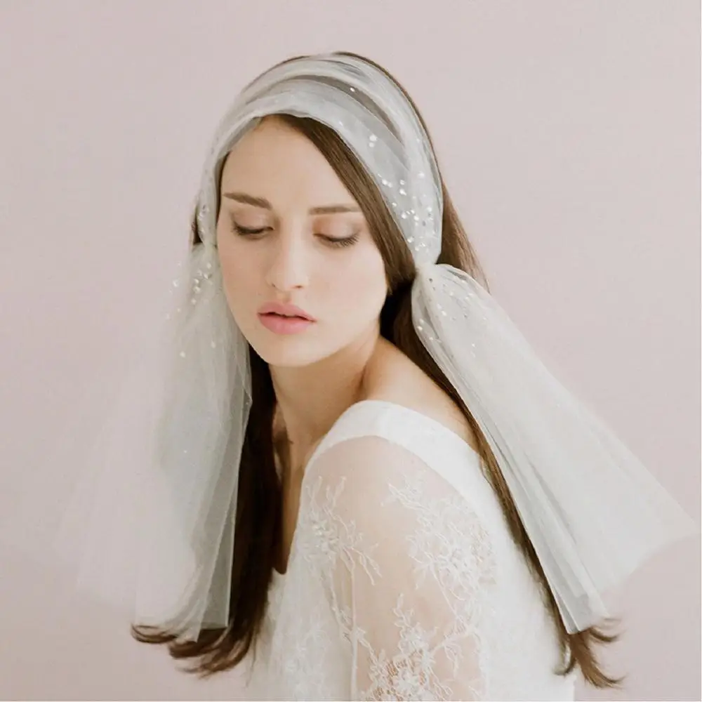 2019 New White Tulle Wedding Veils Eyelash Lace Edge Bridal Veils Custom Made Bridal Accessories Hand customized