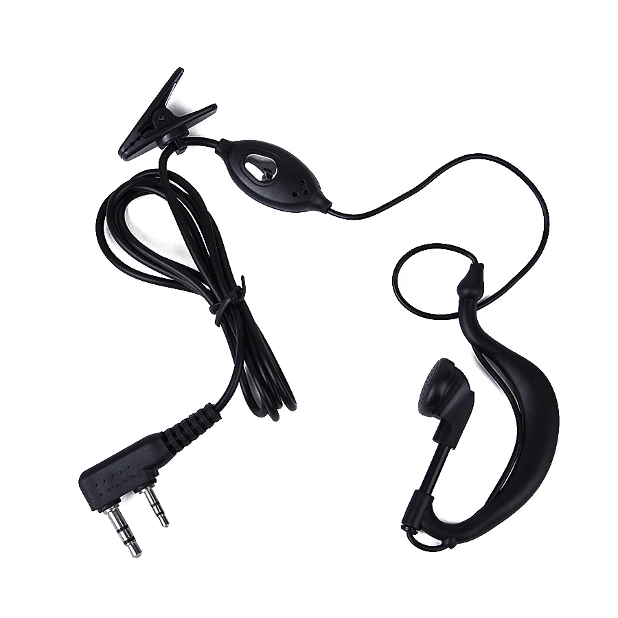 Black D Shape Earpiece Headset Headphone With Microphone for Kenwood Series Hand-held Radio 130cm Cable D Shape Earpiece