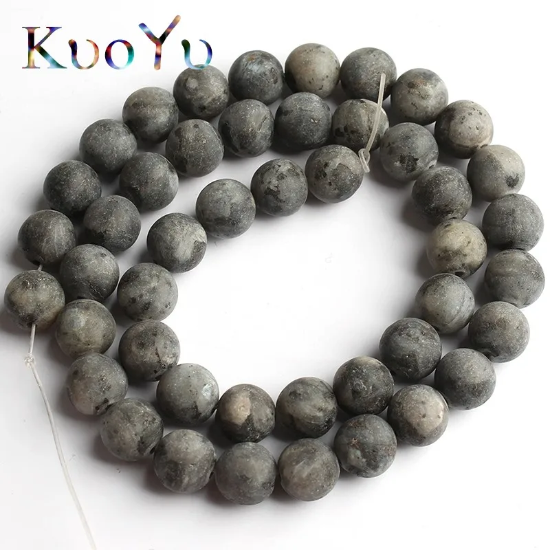 Dull Polish Matte Black Spectrolite Labradorite Natural Stone Beads For Jewelry Making 15