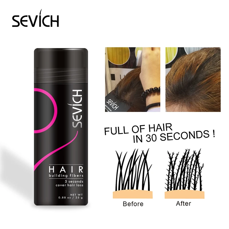 Sevich Multi-colors 25g Hair Loss Building Fiber Hair Fibers Keratin Thickening Spray Hair Building Fibers Hair Regrowth Powders