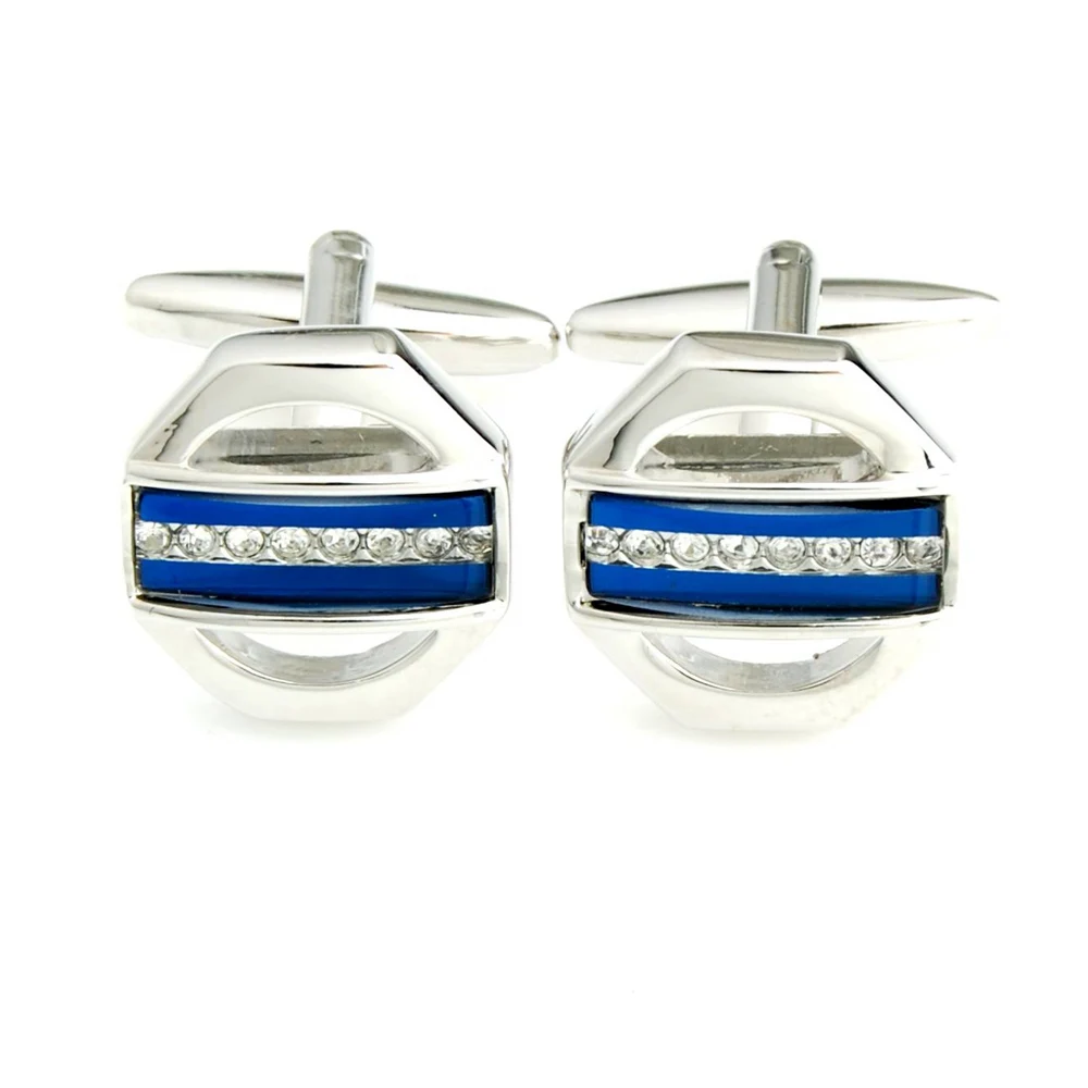 YH-1211 Elegant White,Blue,Purple Optical Glass Jewelry Cufflinks,Luxury Cufflinks for Men- Factory Wholesale