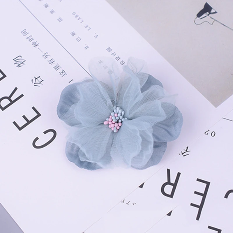 10PCS 8Colors Mini Chiffon Fabric Flower For Wedding Invitation Artificial Flowers For Dress Decoration