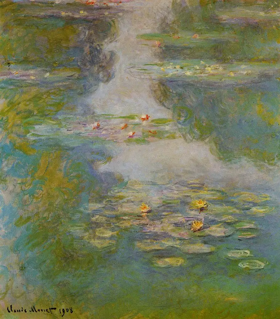 

100% handmade landscape oil painting reproduction on linen canvas,water-lilies-30 by claude monet