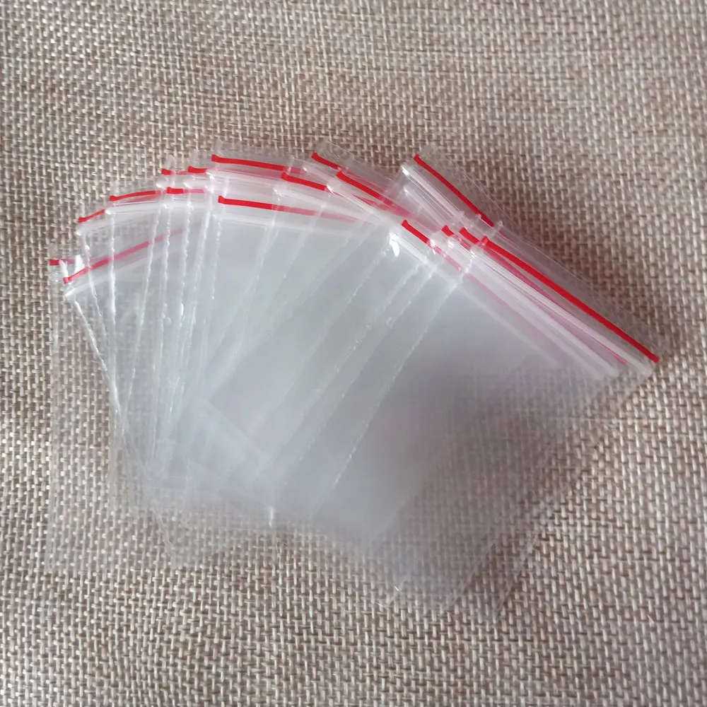 100pcs 4*6cm Jewelry Packaging Bag Small Ziplock Zip Zipped Lock Reclosable Plastic Poly Clear Storage Bags Party Supplies