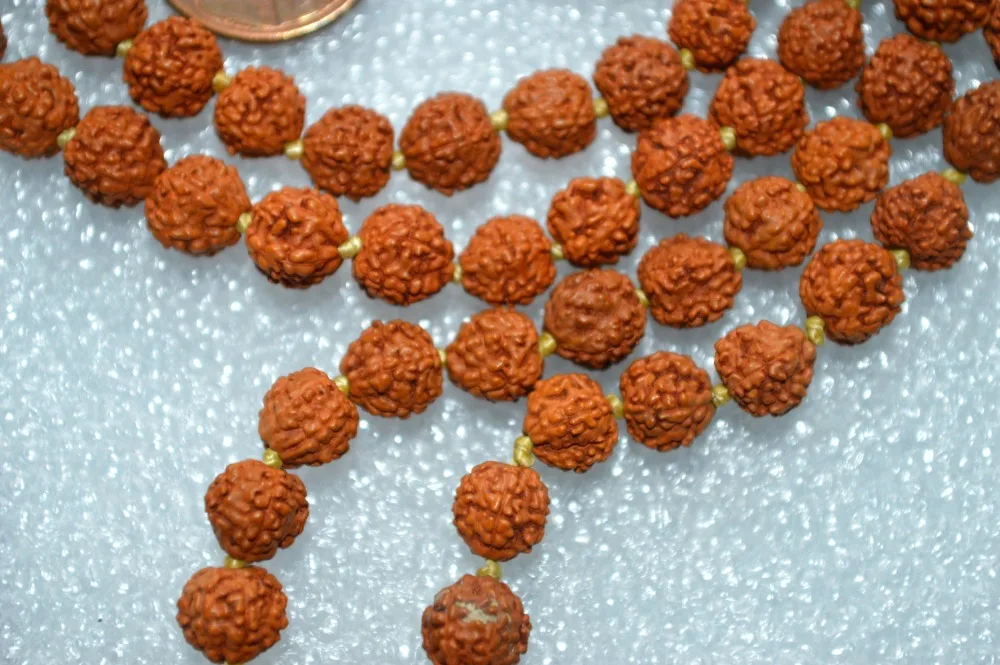 5 Mukhi 108 Rudraksha الخرز صغيرة شيفا الدموع قلادة بودي مالا الخرزة الطبيعي الهندي بذور اليوغا البوذية مجوهرات اليد kontted