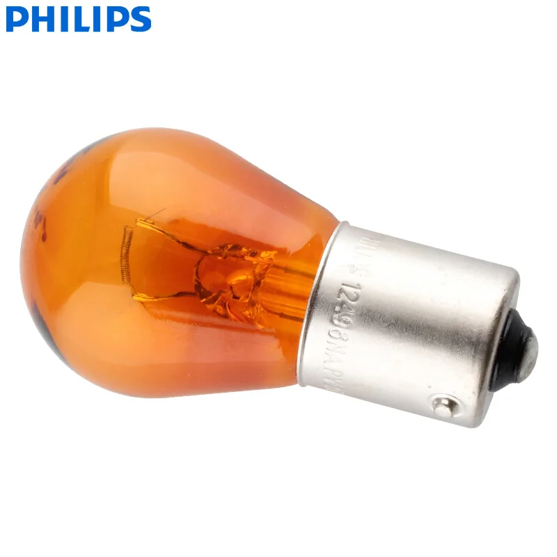 Philips Vision PY21W S25 BAU15s 12496CP Amber Color Standard Original Turn Signal Lamps Parking Light Stop Light Wholesale 10pcs
