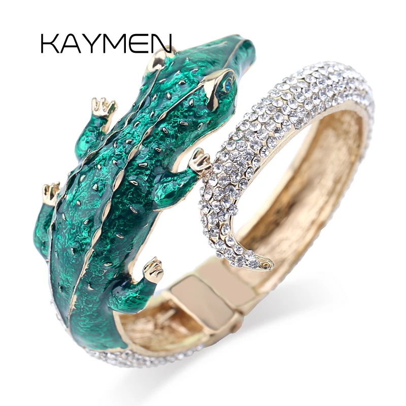 Hot Selling Fashion Crocodile Cuff Bangle Bracelet for Women Golden Color Plated Statement Animal Bangle Drop-Shipping BR-03126