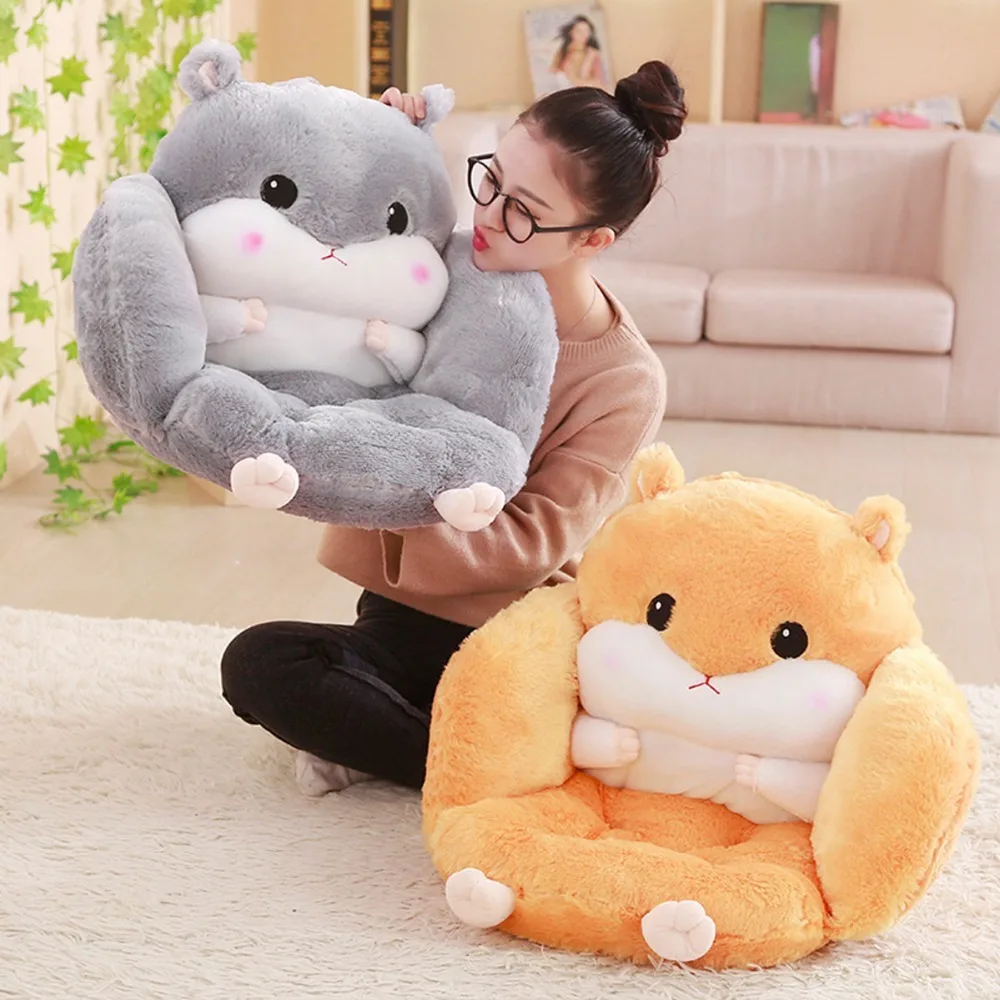 Soft Pillow Animal Hamster Seat Cushion Stuffed Plush Sofa Indoor Floor Home Chair Decor Winter Children Girls Gift