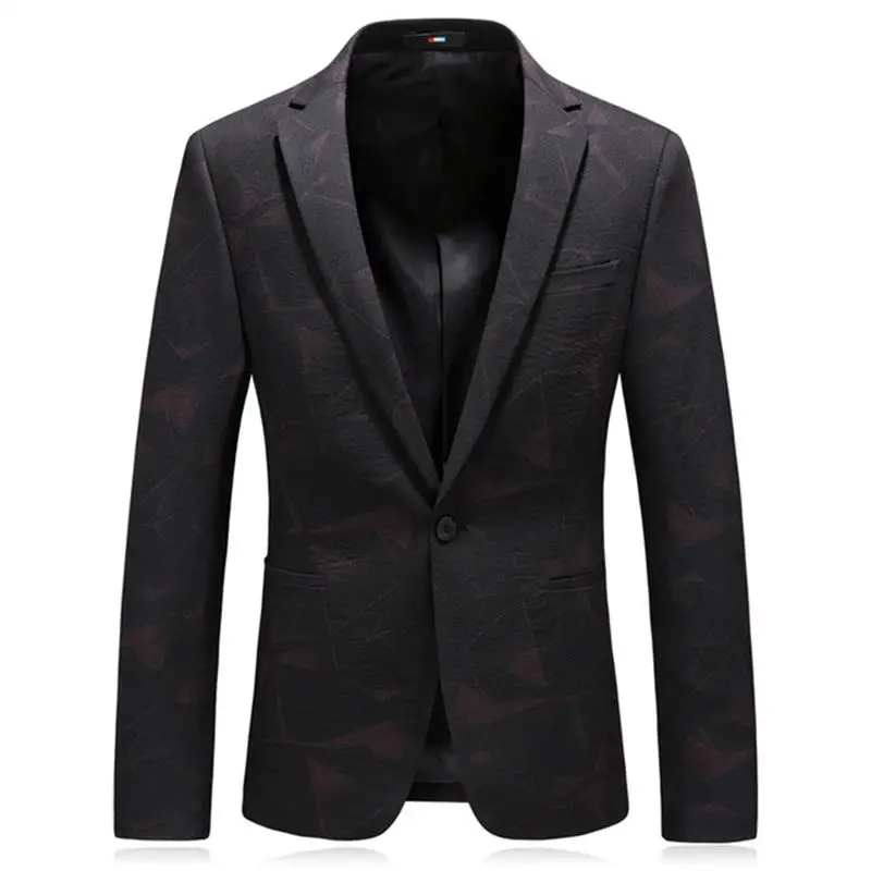 

2019 Fashion Print Winter Men Blazer Slim Fit New Brand Single Button Men's Blazers Custom High Quality Suit Jacket Men