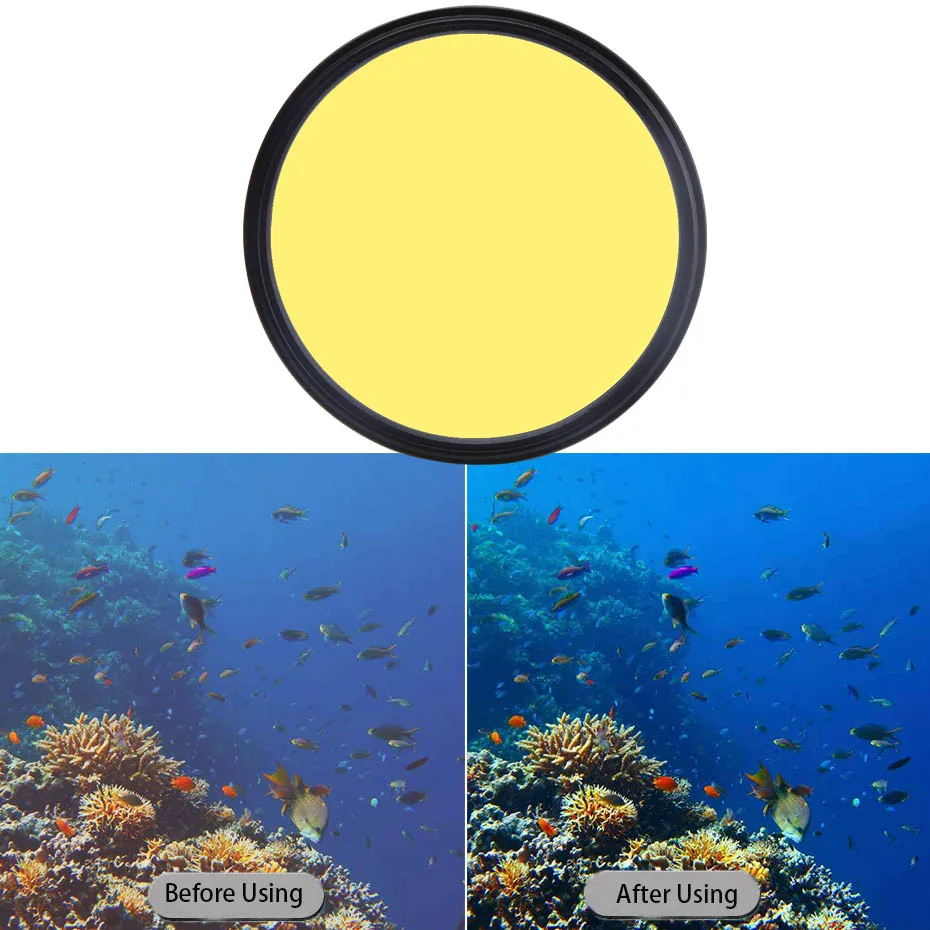 Фильтр объектива CAENBOO для XiaoMi Yi 4K/II/Lite/+Plus, цветной CPL, УФ-красный фильтр Yi 4K, водонепроницаемый корпус, аксессуары для дайвинга 52 мм