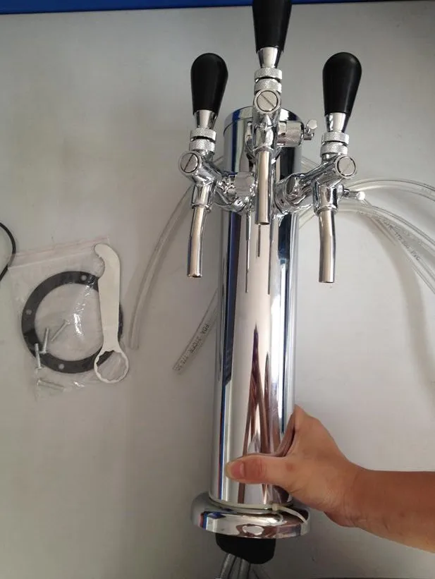 

3 Holes stainless steel adjustable beer faucet beer column set, Beer tower set kegerator tap homebrew for bar/restaurant/Hotel