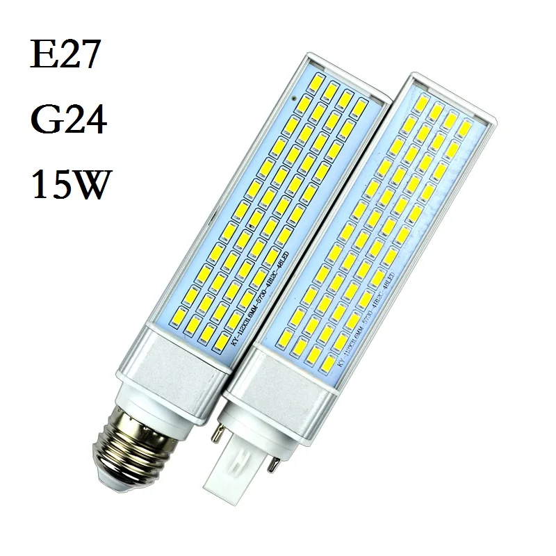 Imagem -04 - Lâmpada Led Milho Smd5730 Bombillas Lâmpada de Led G24 E27 9w 11w 13w 15w 18w 30w 85v265v ac Plugue Horizontal