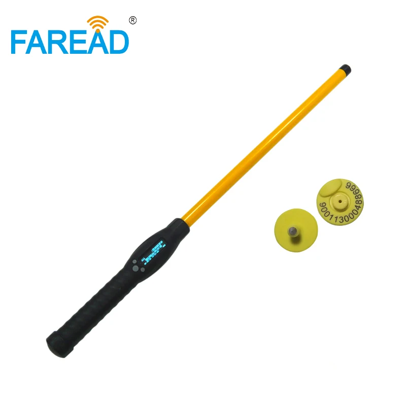 X100pcs FDX-B ISO11784/5 RFID สัตว์หู ID หมายเลข 134.2 กิโลเฮิร์ตซ์รอบหูสําหรับฟาร์มสัตว์ระบุ