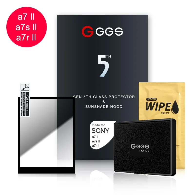 GGS Fünfte Generation für SONY A7II/A7sII /A7RII R9 LARMOR screen film schutz bildschirm Metall rahmen eingebettet optische glas