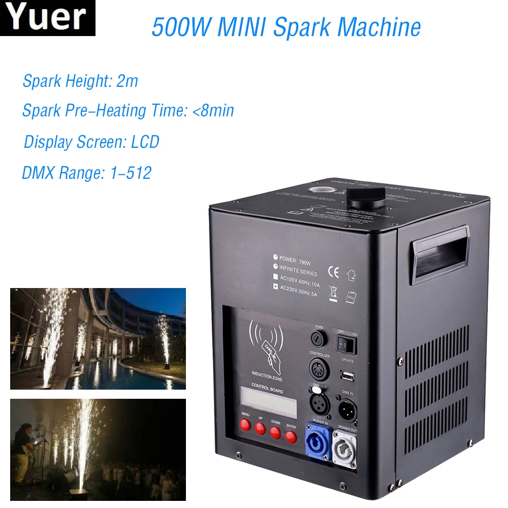 

Newest Professional Stage Equipment 500W MINI Spark Machine Wedding Disco DJ Party Fountain DMX Spark Fireworks Machine