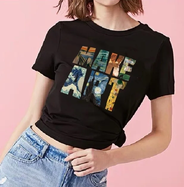 kuakuayu HJN MARK ART Tops and Tees Vincent Van Gogh Funny Graphic Funny Fashion Classic Band T Shirts