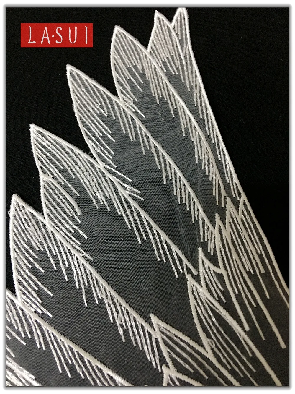 LASUI 3pairs=6 pieces white and black Angel Wings Organza Lace applique DIY Dress accessories 0024