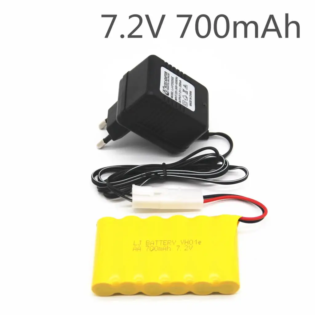 7.2v 700mah AA NI-CD Batteria Con Il Caricatore 7.2v Set Per I giocattoli Elettrici auto Telerobot barca di controllo Remoto serbatoio L6.2-2P Spina