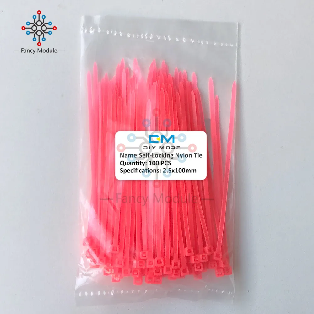 100 PCS Colorful Nylon Cable Marker Ties,Label Wire Straps,Self-Locking Plastic Nylon Cable,12 Colors 2.5*100mm