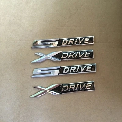 1X 3D BLACK Metal chrome matt Xdrive X drive Sdrive S drive emblem badge sticker For 3 4 5 6 7 Series X1 X3 X5 E70 X6 E71