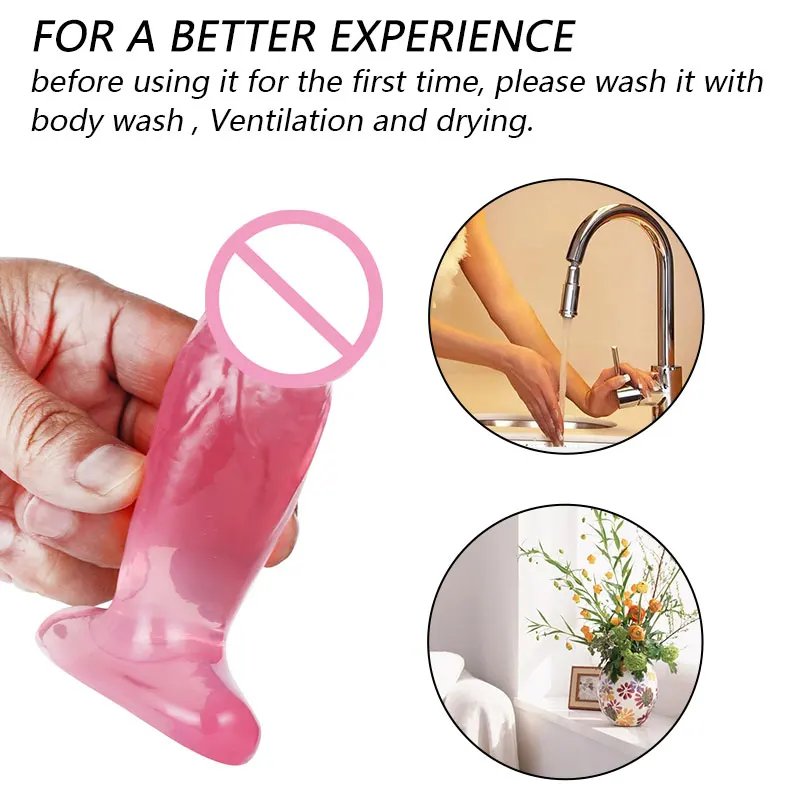 DopaMonkey Small Dildo Butt Plug Female Masturbation Suction Cup Anal Plug Strong Suction Cup Jelly Suction Cup Female Penis